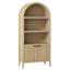 71" Tall  Arched Bookcase with Fluted Doors and Open Shelf-1626228183