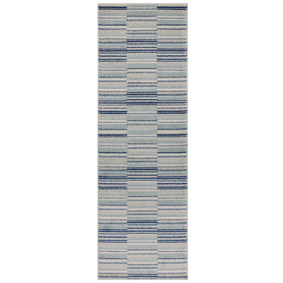 Donnavan Striped Blue Area Rug