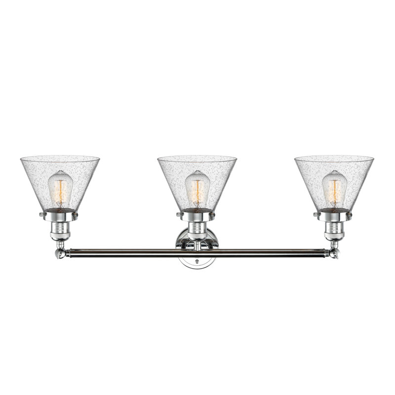 Éclairage pour meuble-lavabo 3 lumières Shauna Cone, DEL, Chrome poli