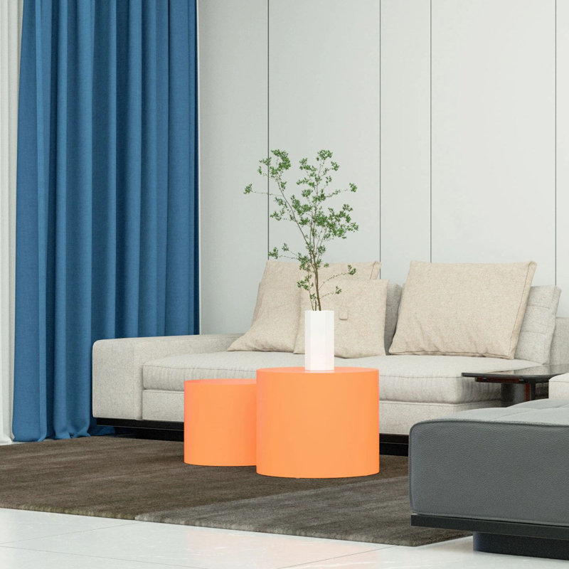 Tables gigognes Amadus Block, 15,75 po x 15,75 po x 17,72 po, Orange