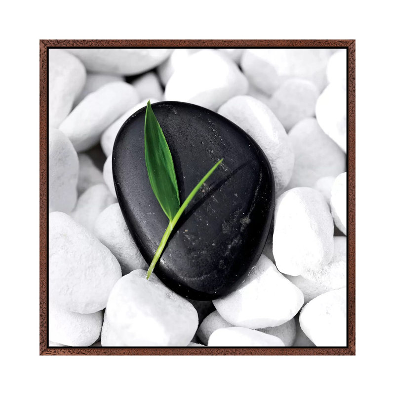 Zen Stone 1 Piece Wall Art on Canvas, 93.98 cm H x 93.98 cm W, Classic Wood Framed