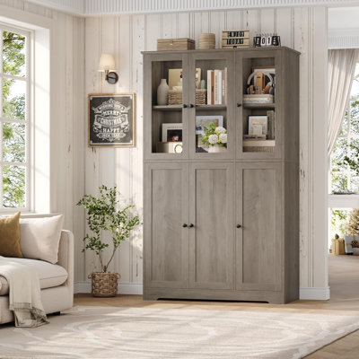 Bookshelf And Bookcase, 69" Tall Book Shelf, Large Bookshelves With Storage Cabinet, 42" Wide Book Case With Glass Doors And Shelves, Modern Display C