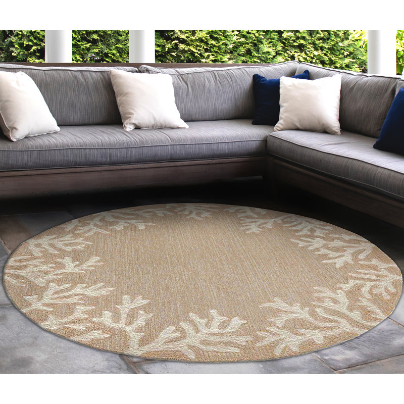 Tapis intérieur / extérieur touffeté à la main Vogt, Rond 8 pi
