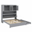 Lit plateforme en bois avec port USB, tête de lit et tiroirs de rangement-39427073