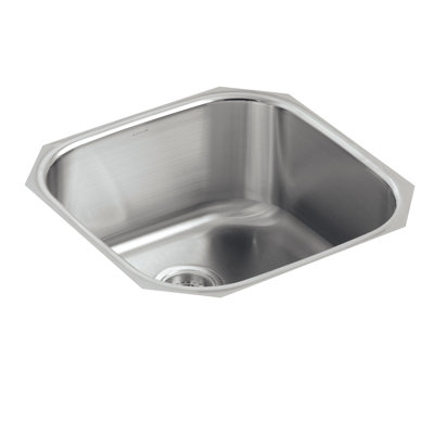 Undertone 19-5/8" L x 19-5/8" W x 9-3/4" Extra-Large Rounded Under-Mount Single-Bowl Kitchen Sink