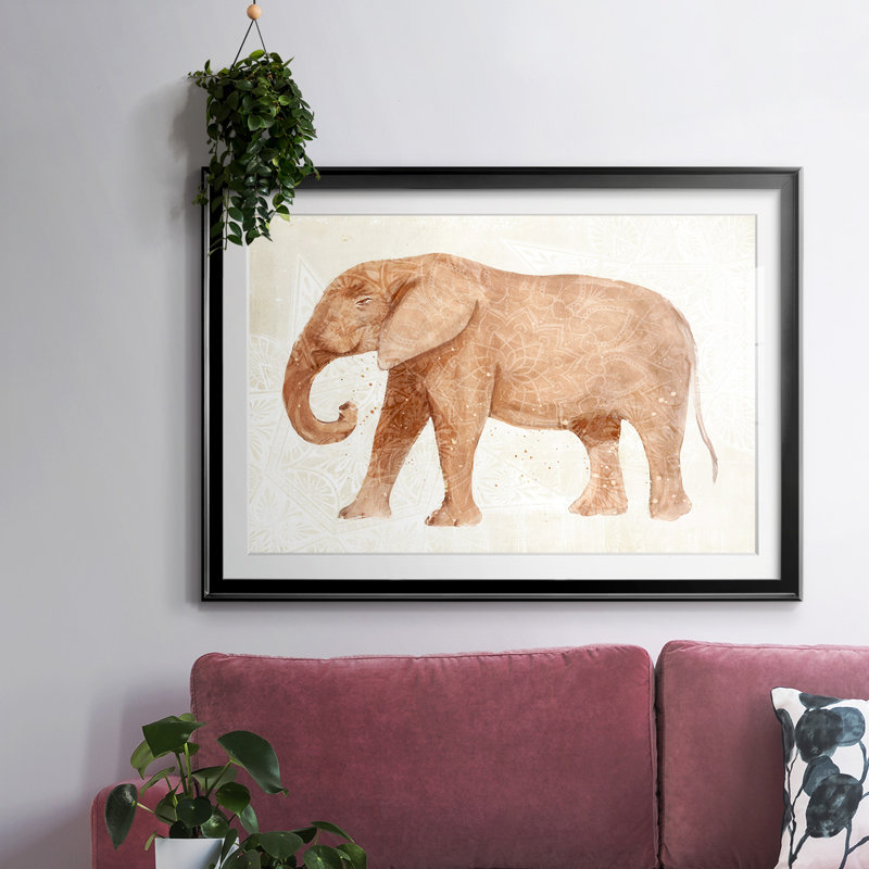 «Elephant Wisdom I», reproduction d'art sur papier, Noir, H 30 po x l 44 po x P 1,5 po