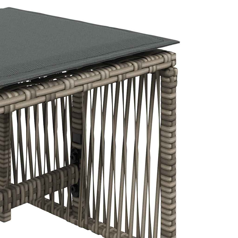 Outdoor Ottoman, Dark Grey, Grey