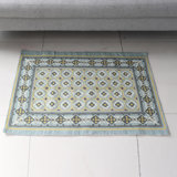 Wool Abstract Area Rug in Blue/Yellow/White