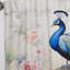 Blue Ink Wash Peacock I - Rideau obscurcissant à imprimé animal Peacock - 1 panneau-107831259