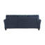Canapé 3 places Elon avec pattes noires, accoudoirs arrondis, revêtement en chenille bleue, 206 cm (81 po)