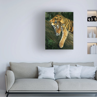 David Stribbling Tiger Tree Branch Canvas Art