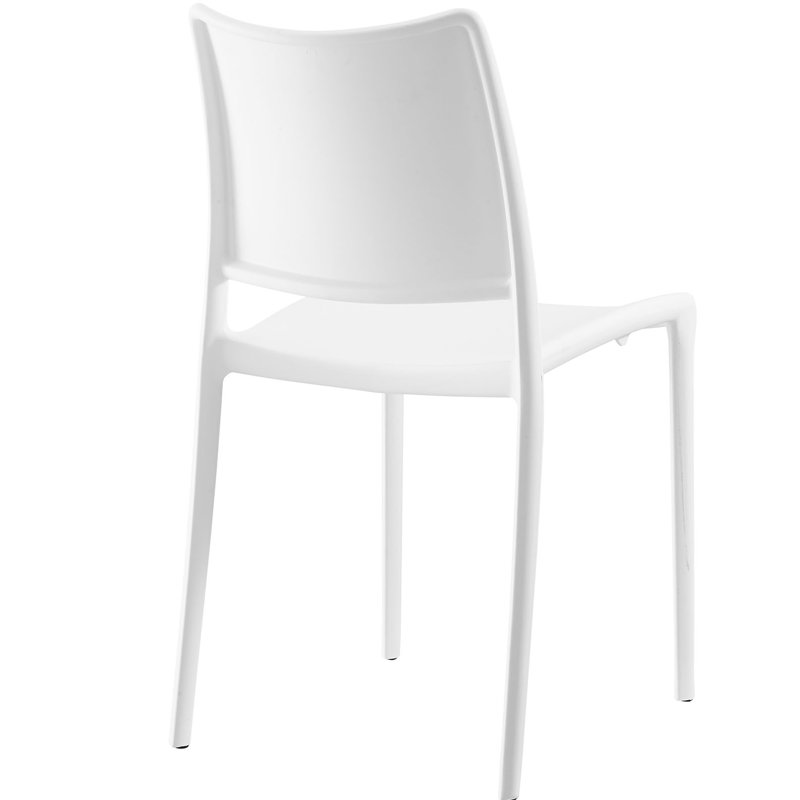 White Stackable Plastic Side Chair Set of 4