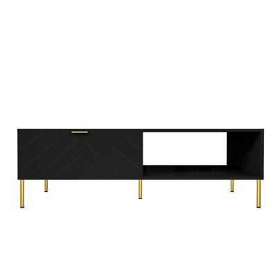 Mid-Century Modern Coffee Table with Double Drawers