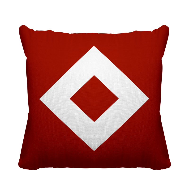 Coussin décoratif intérieur / extérieur Seven, Rouge, L 15 po x H 15 po