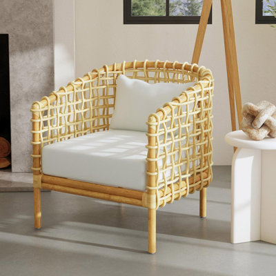 Fauteuil demi-tonneau en rotin Openweave