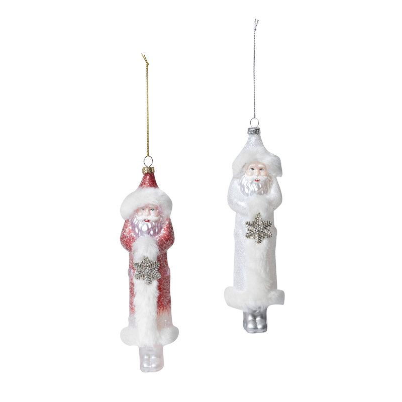 Ornement en verre Père Noël, 2 styles variés