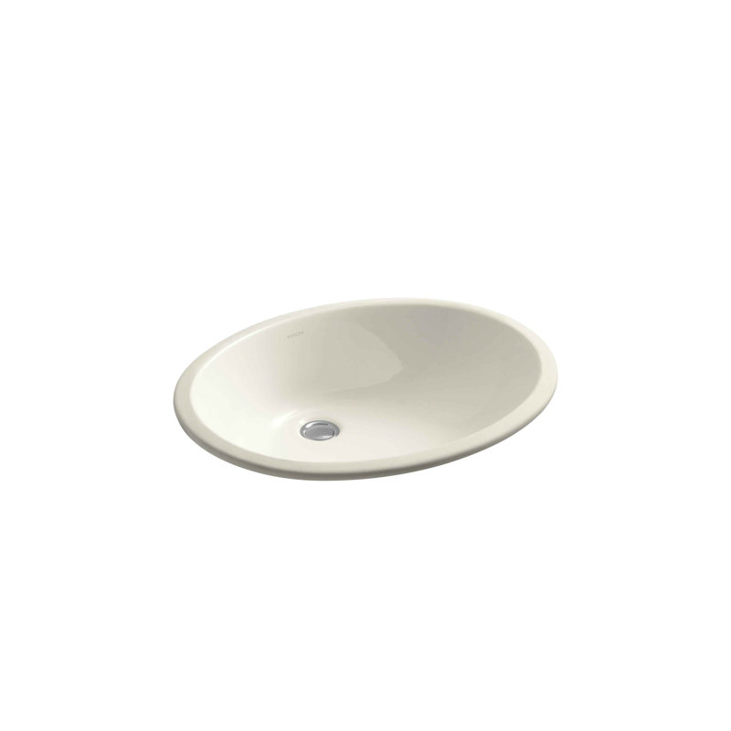 Caxton® Undermount Lavatory, 19" x 15", Biscuit, Glazed