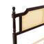Queen Pine Wood Bed With Rattan Headboard And Footboard