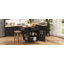 Îlot de cuisine 39,3 po noir avec abattant, îlot de rangement avec support latéral ouvert, 1 tiroir et porte-serviettes, chariot roulant avec roues verrouillables pour la pelouse et le jardin