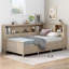 Lit de jour en bois avec tablettes de rangement et 3 tiroirs-2038736593