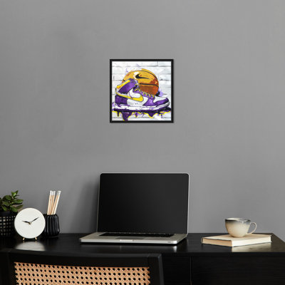 Impression d'art urbain sur toile mauve et jaune par Notoriart