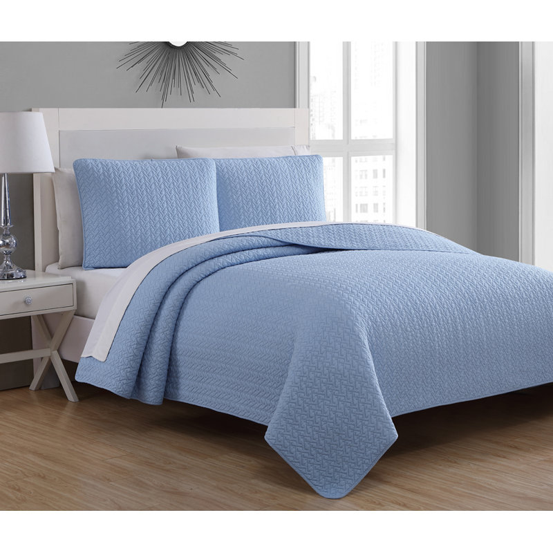 Estate Collection Modern & Contemporary Quilt, Full/Queen Quilt + 2 Standard Shams, Blue