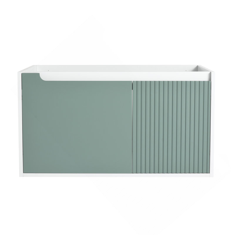 Meuble-lavabo mural flottant 36 po et porte d'armoire à fermeture en douceur (seulement meuble-lavabo, sans lavabo)