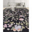 Tapis noir et vert clair de haute qualité noué à la main