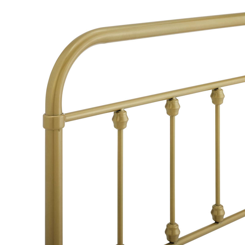 Ellen Classic Metal Headboard, Gold, Full