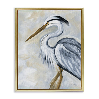 Art mural sur toile flottant avec héron bleu par Mette
