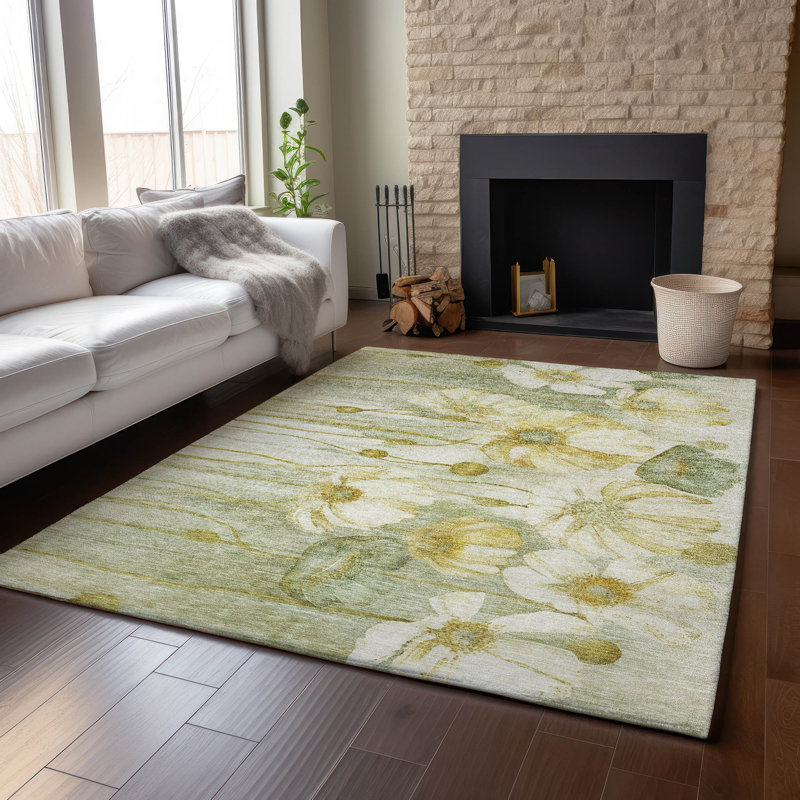 Tapis sauge de qualité supérieure Prisco, Rectangulaire 3 pi x 5 pi