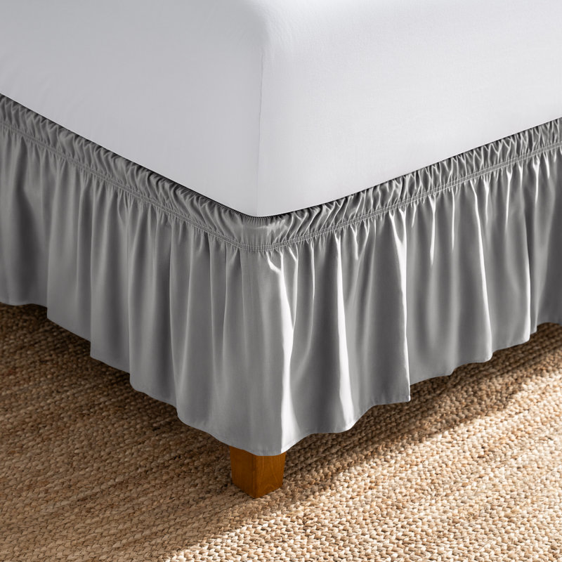 Jupe de lit ajustable 15 ", Gris clair, Très grand