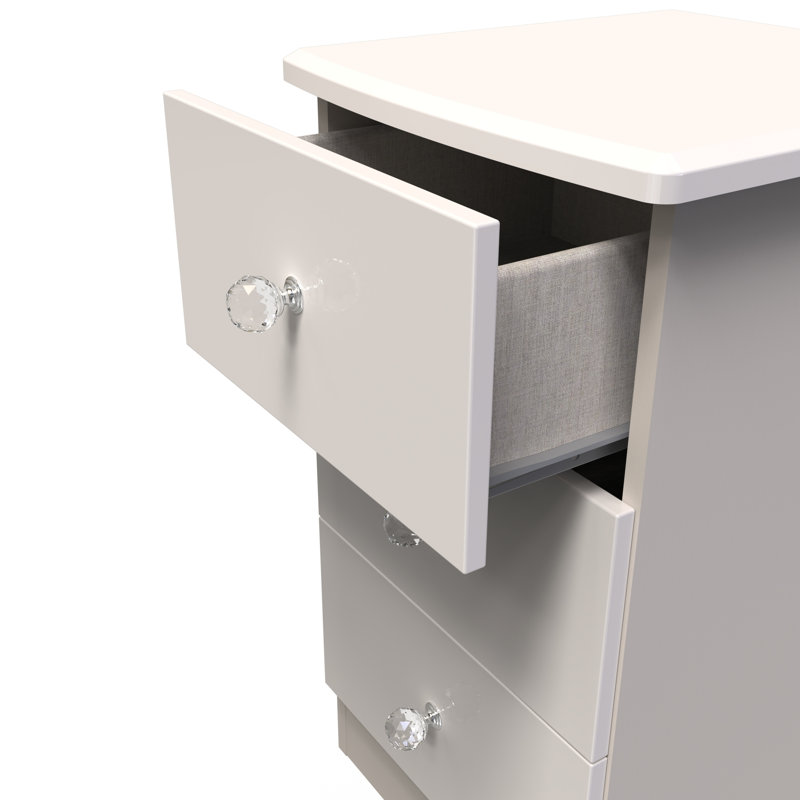 Fully Assembled Alush 3 Drawer Bedside Table