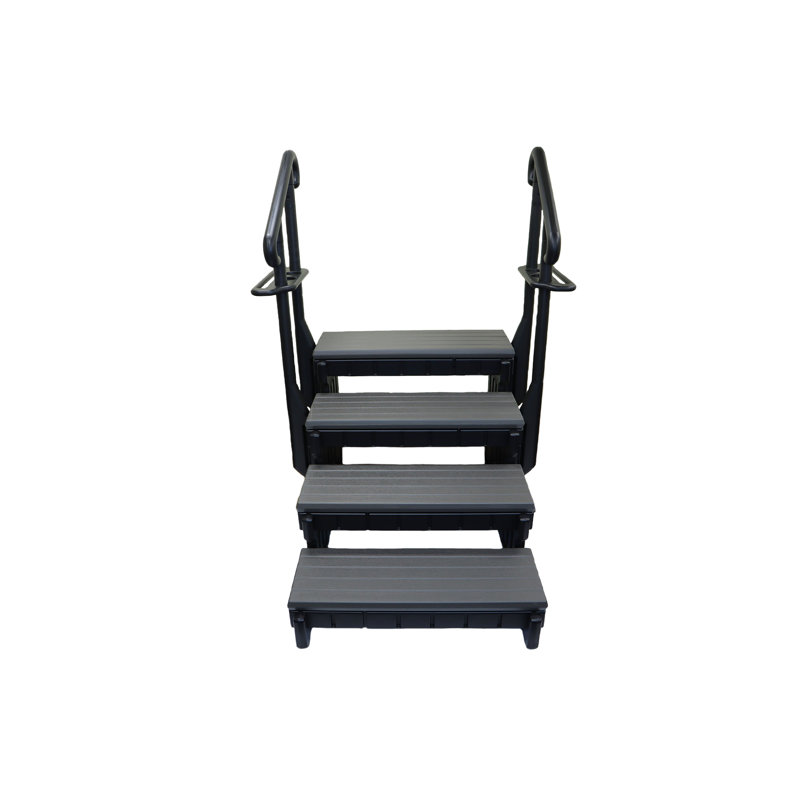 Escalier 4 marches pour jacuzzi Signature, Gris / Gris