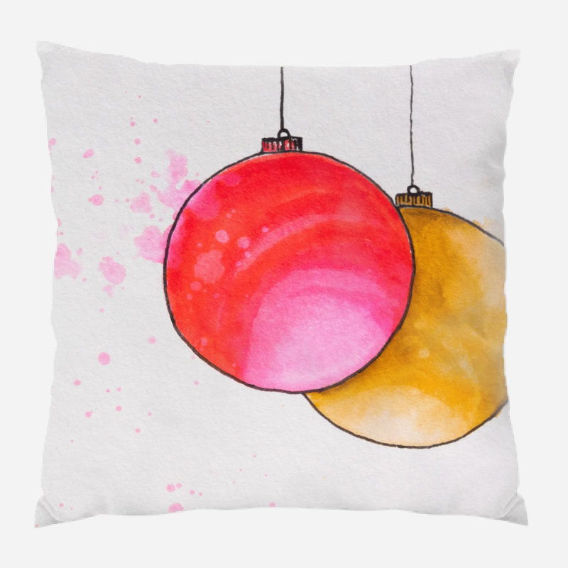 Coussin de noël Ornelas, Microsuède, Intérieur