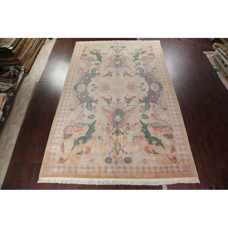 Grand tapis népalais de style victorien en laine noué à la main 12 x 18