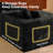 126" U-Shaped Compression Sectional For 7, Corduroy Cloud Couch, Black