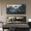 Art de jardin fleurs de jardin, décoration murale campagne bleu foncé, impression numérique sur toile giclée très grand-111652499-111652498