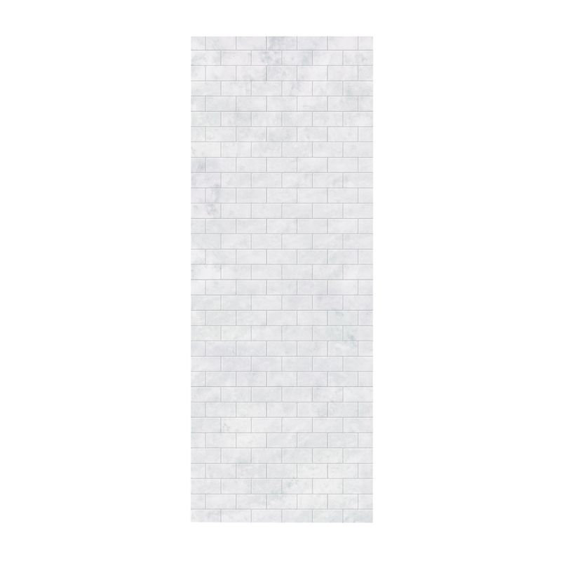 Solid Surface Three Panel Shower Wall, 96" H x 36" W x 0.25" D, Ice