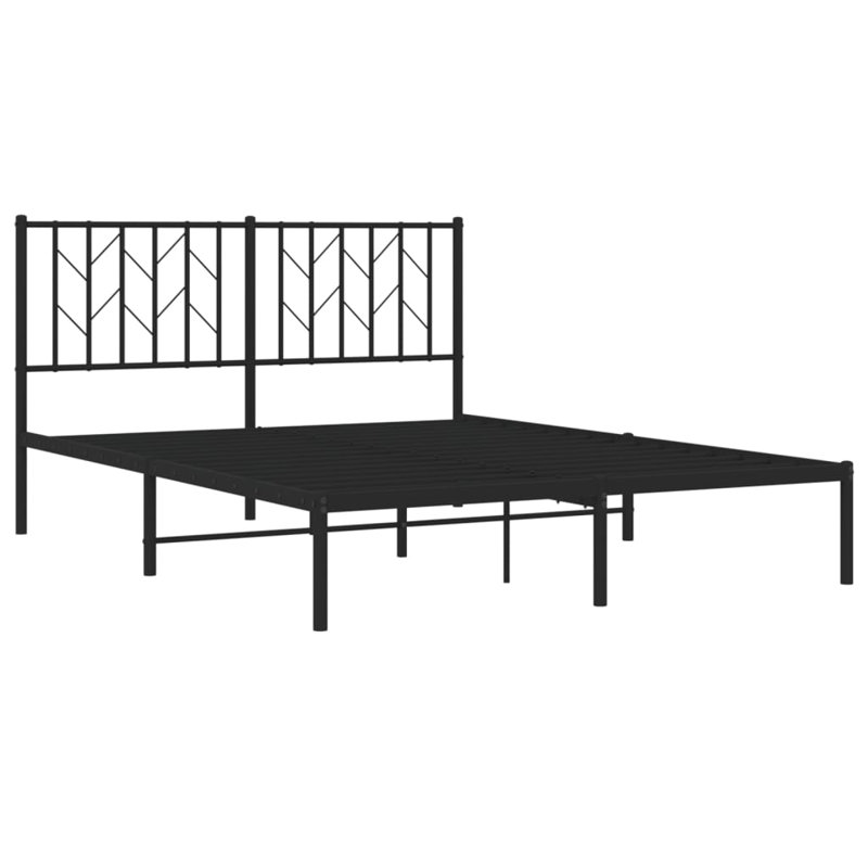 Metal Bed, Black, 140 x 190 cm