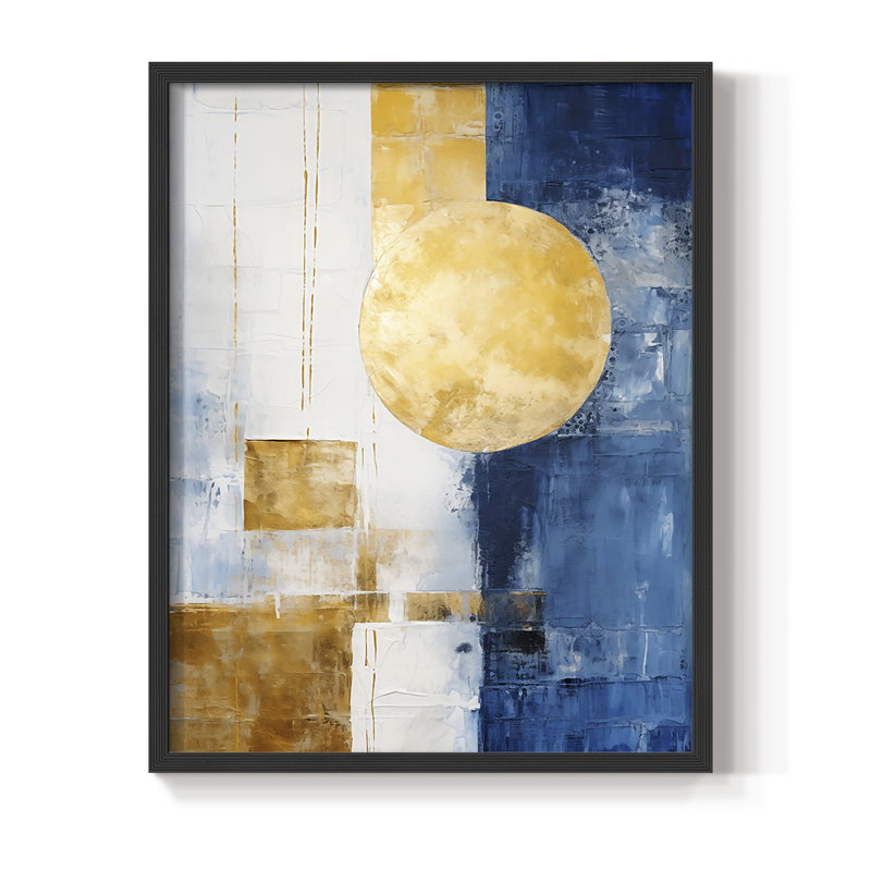 Série ABSTRACT Dxxiii - reproduction encadrée de qualité supérieure - prête à être accrochée - aucun clou requis, Noir
