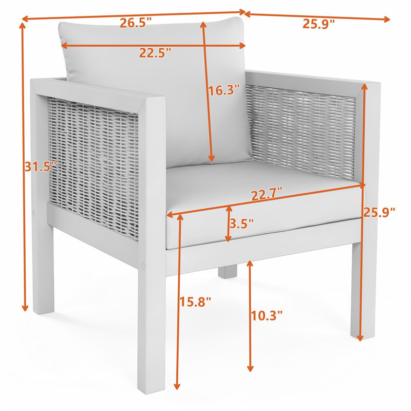 Ensemble de deux fauteuils d'extérieur en bois avec coussins, Gris naturel