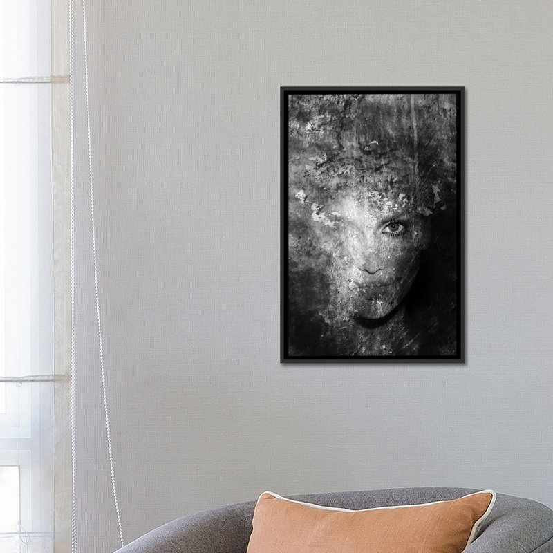 «B&W III», impression sur toile, H 26 po x l 18 po x P 1,5 po, Pas de tapis, Toile avec cadre noir