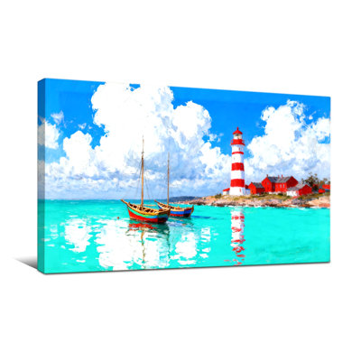 Nautique et plage, phare, bateau, océan, ciel, nuages, eau, reflet