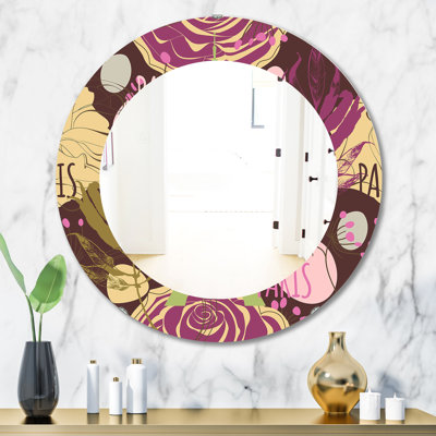 Retro Rose Traditional Accent Mirror