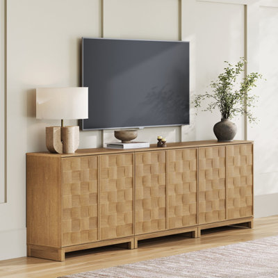 Crédence de bar en bois avec portes tissées Carice