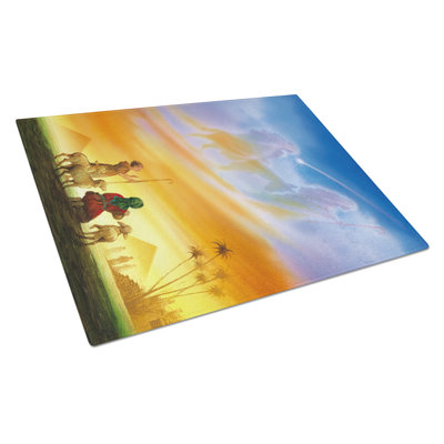 Caroline's Treasures Shepherds Being Guided Christmas Glass Cutting Board