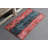 Small Vintage Turkish Oushak Rug in Patchwork Style with Red Overdyed Abstract Design for Entry Aesthetic