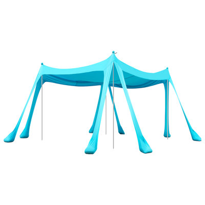 Beach Tent Sun Shelter, UPF50+ Sun Protection, 6.6 ft Tall, 10 x 10 ft, Easy Pop Up Beach Canopy with Sandbags, Stability Poles, Sand Shovels, Portable Shade for Family, Camping, Fishing, Green