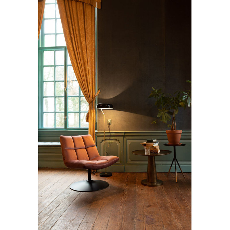 Bar Swivel Lounge Chair, Golden Brown Velvet